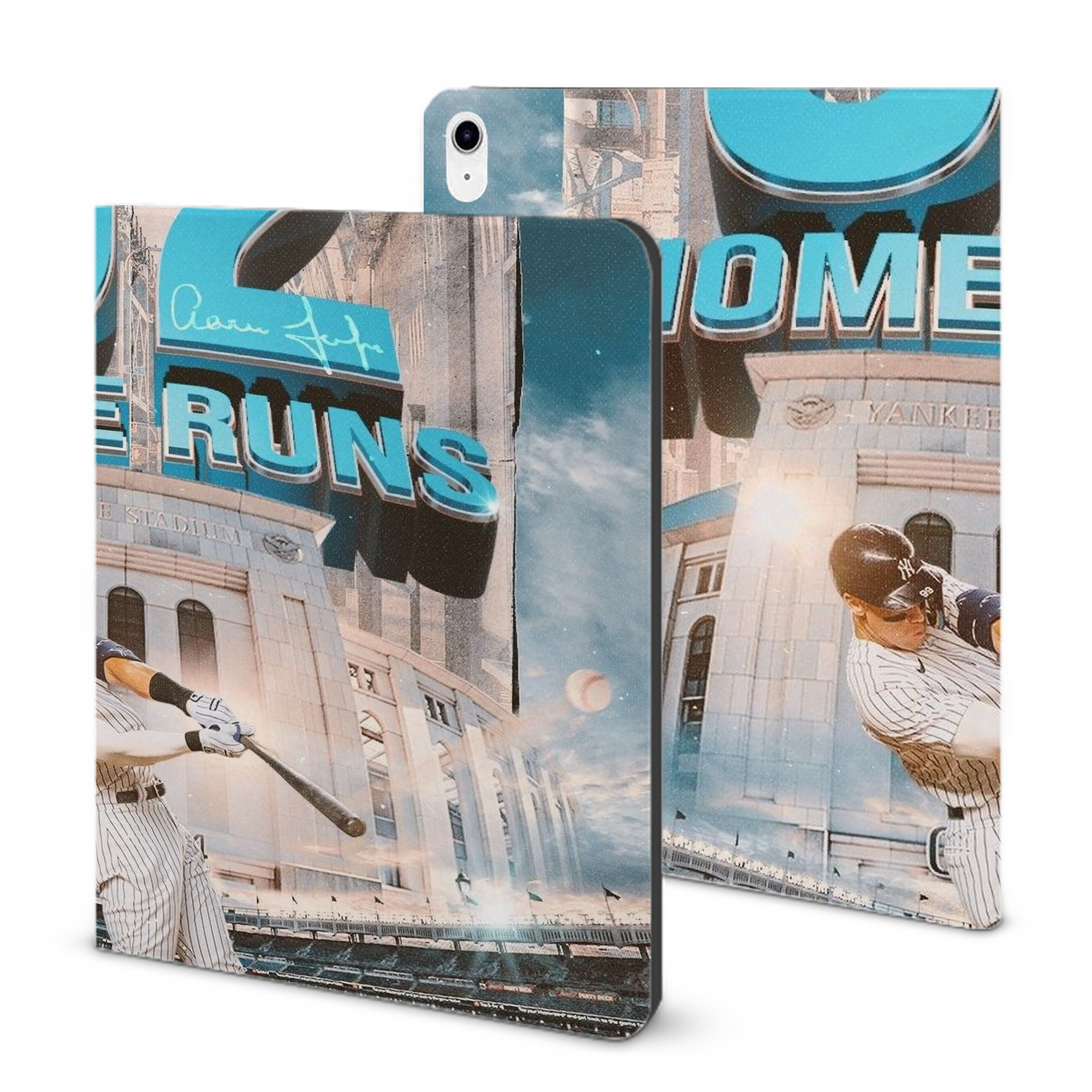 Aaron Judge 62 Home Runs IPad Case Without Pencil Slot – Book-Style Cover With PU Leather & TPU – Slim, Durable, Scratch-Resistant, Full Protection & Easy Access